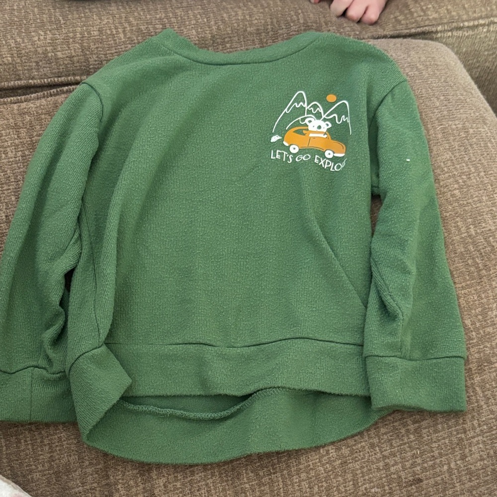 Wonder Nation Green Kids Sweatshirt with Adventure Graphic